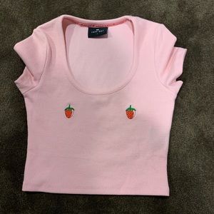 Urban outfitters Strawberry pink crop top